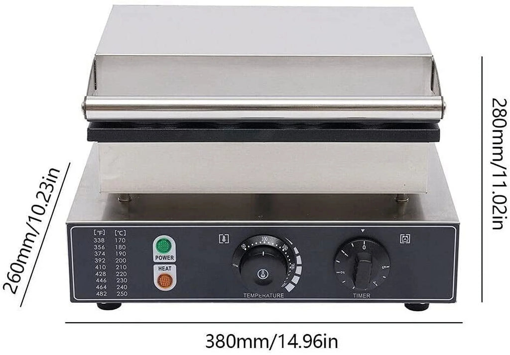 Commercial Waffle Maker with Timer and Temperature Control F796292