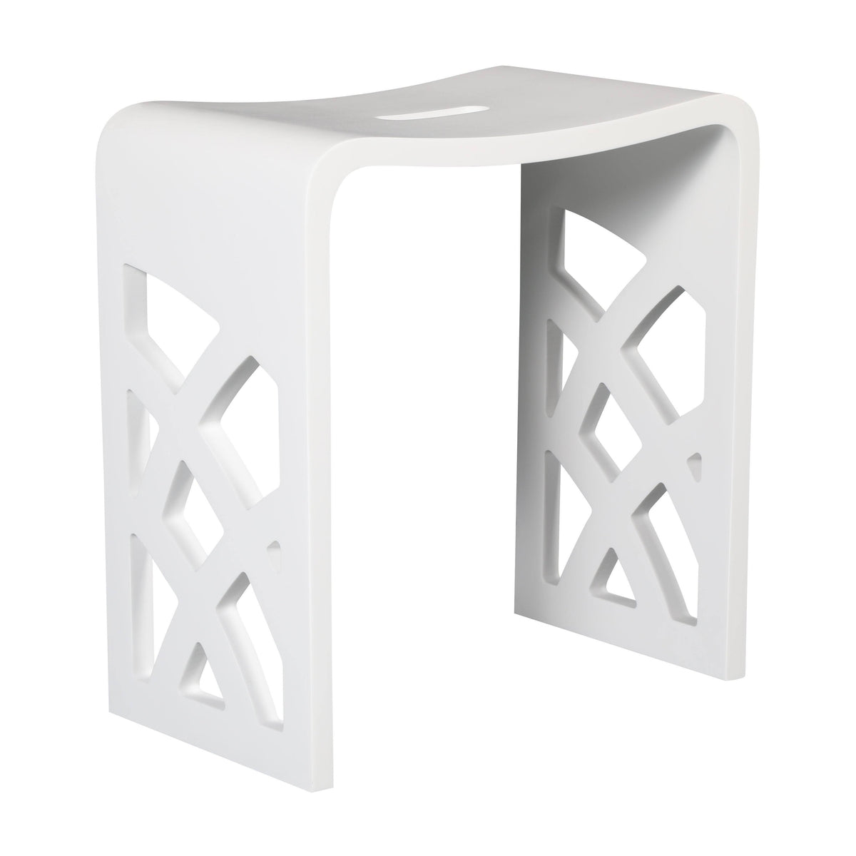 White Matte Bathroom Shower Stool J777823