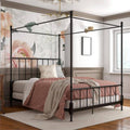 Queen Size Metal Canopy Bed Frame in Black K891724