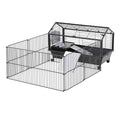 Rolling Metal Small Animal Hutch Cage with Main House and Run U5489
