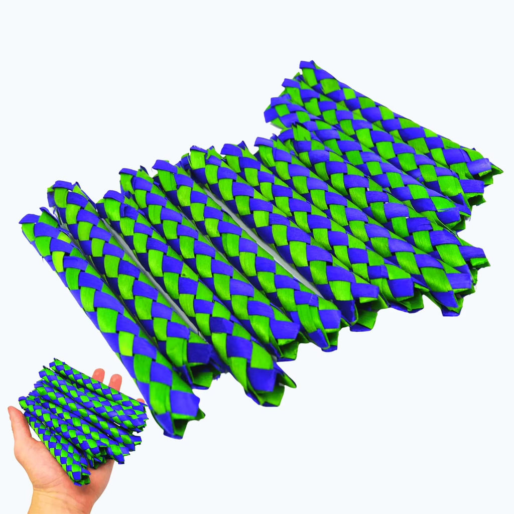 12 Finger Traps (5.50" X 0.75") Foot Talon Craft Part Cage Toy for Conure, African Grey, Pionus, and Similar (Green) L379