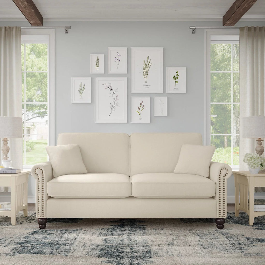 Cream Herringbone Fabric Sofa U967694