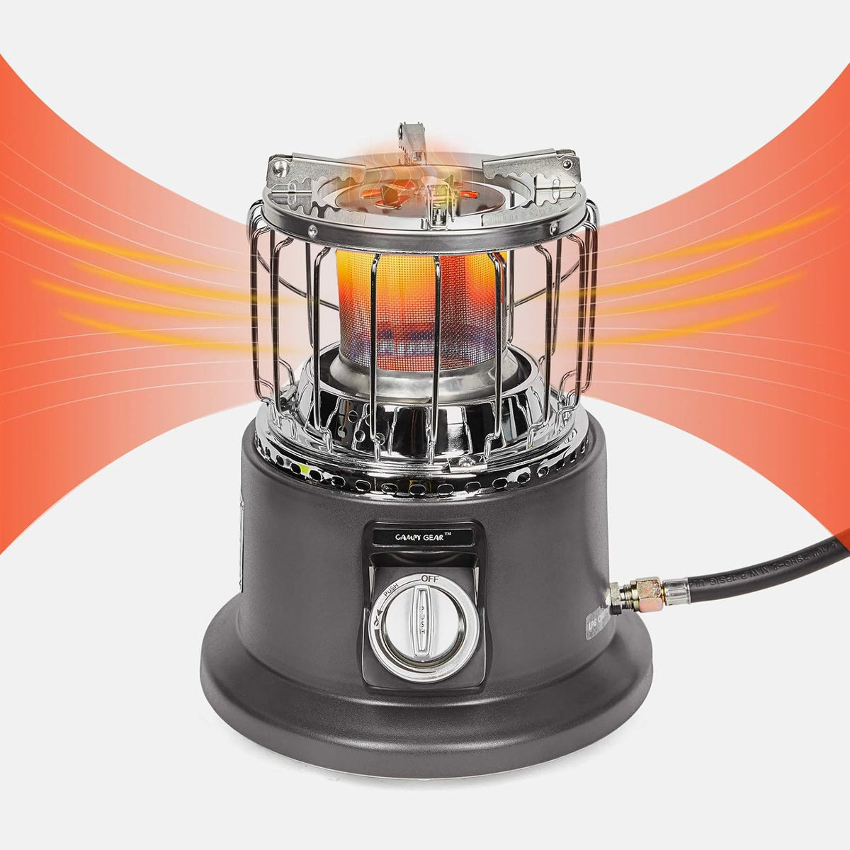 18,000 BTU 2 in 1 Portable Propane Heater & Stove with Hose and Pot (Orange) Q68574