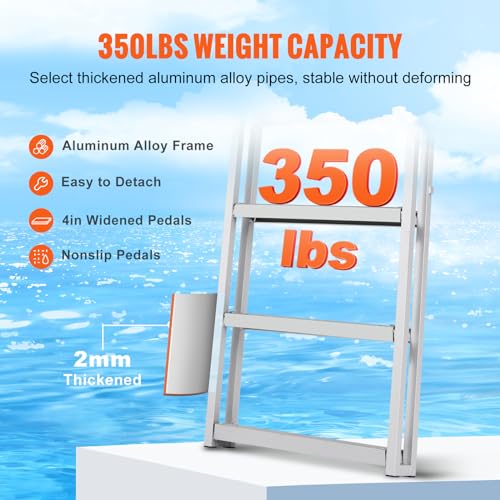 5 Steps Aluminum Retractable Dock Ladder L50114