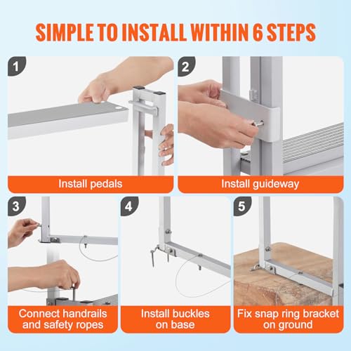 5 Steps Aluminum Retractable Dock Ladder L50114