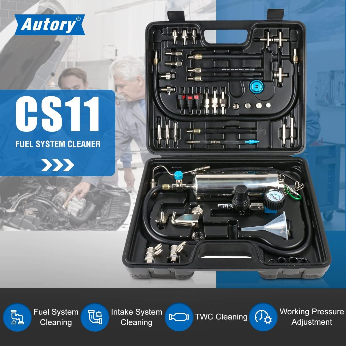 Fuel Injector Cleaner Machine for Gasoline Car, Non-Dismantle Fuel System Cleaner Set T815