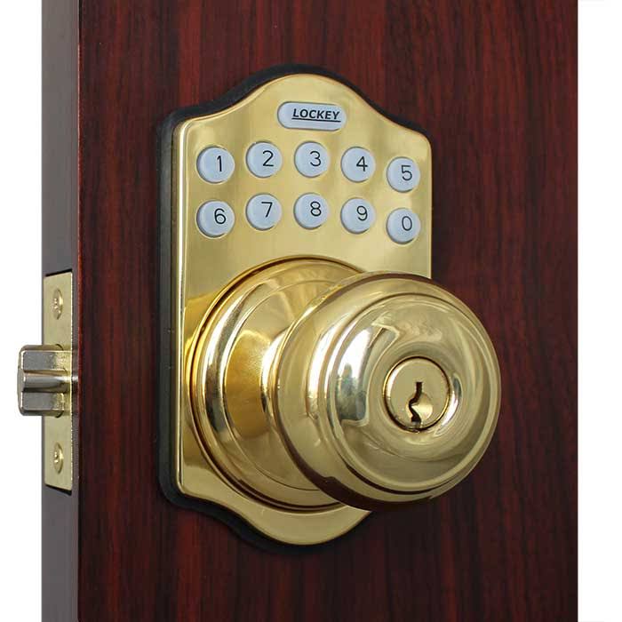 Bright Brass Digital Electronic Knob Lock Z9623