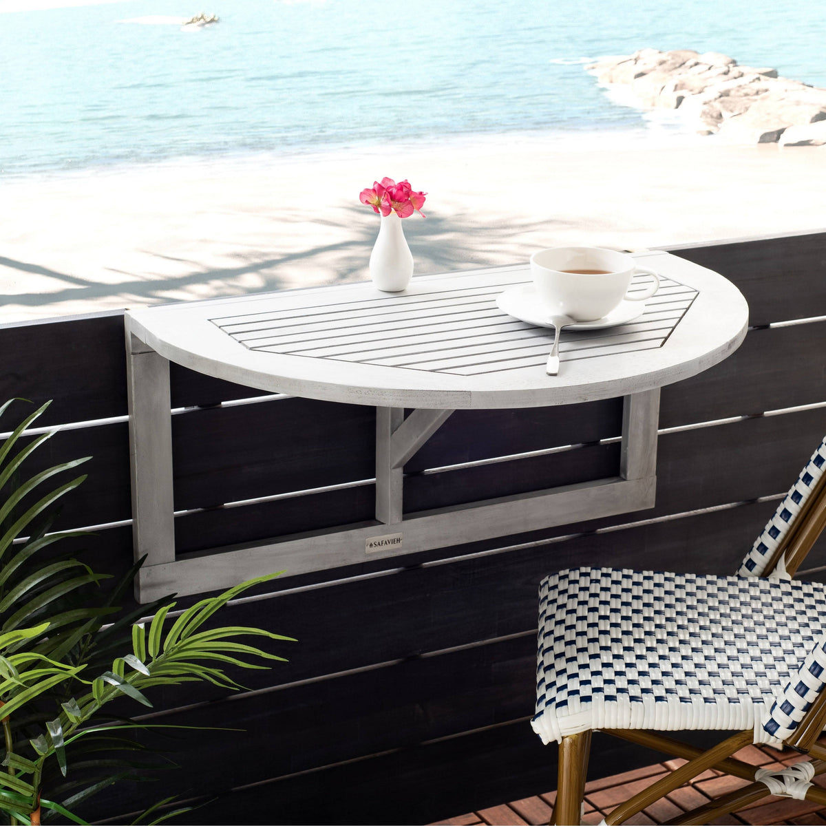 Natural Balcony Hanging Half Table G1754