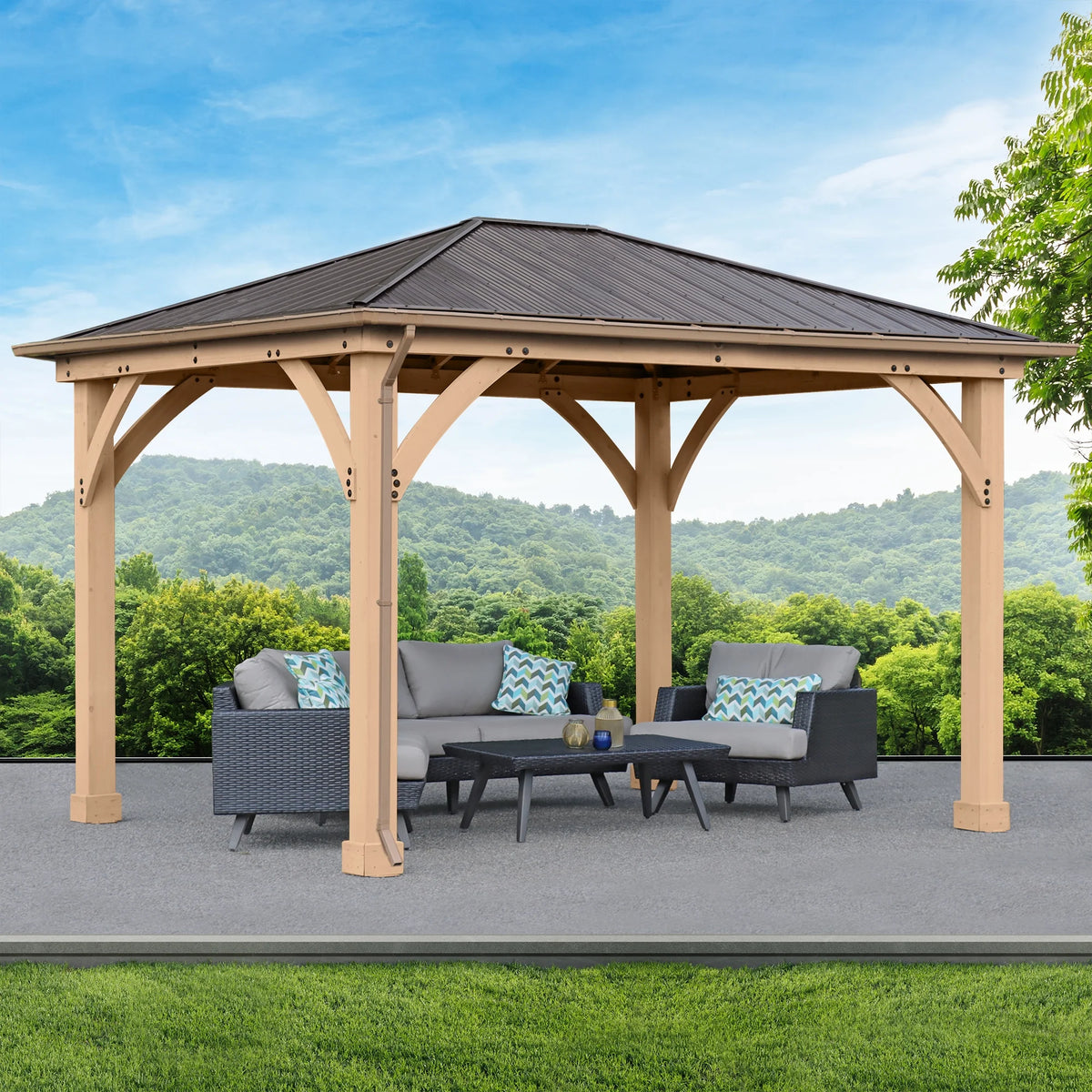 Beige Rain Gutter Kit for 10' x 12' Meridian Gazebo Z5259