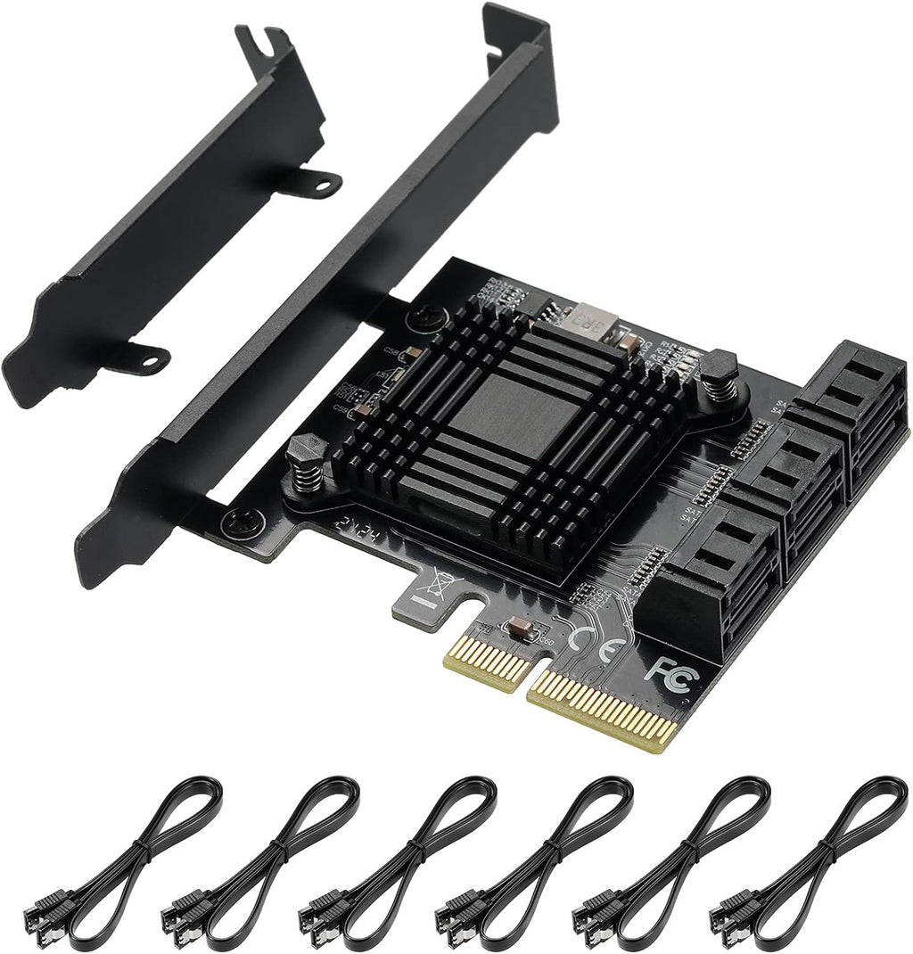 4X PCIE to SATA 3.0 6 Gbps Controller with 8 SATA Cables D4033