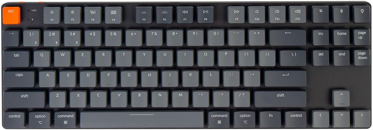 87 Keys Ultra-Slim Wireless Bluetooth/USB Wired Mechanical Keyboard with White LED Backlit H9816