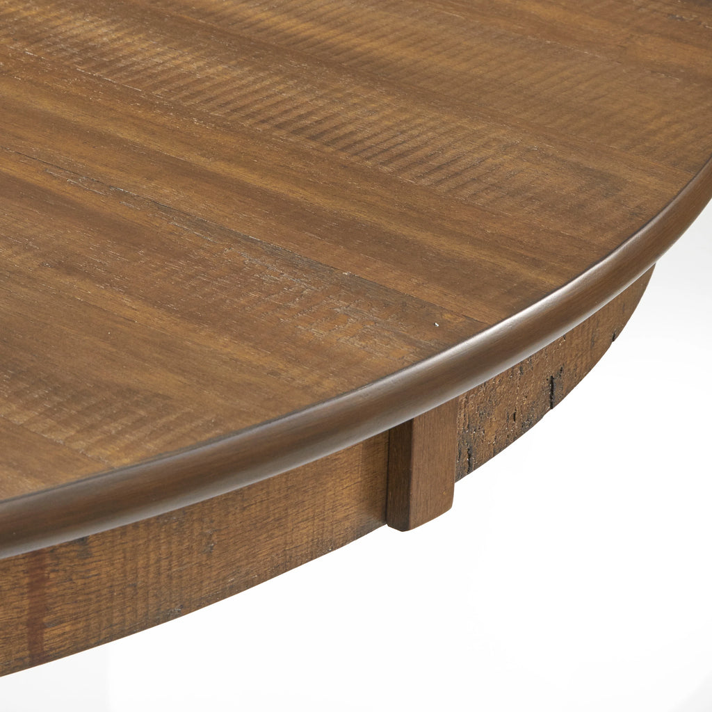 Brown Round MDF Pedestal Dining Table D114