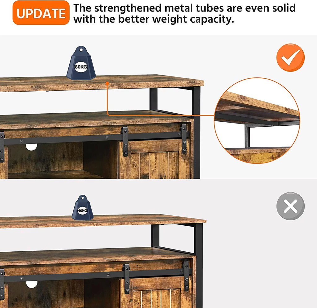 Farmhouse Cabinet with Sliding Barn Doors and Adjustable Shelves P989474