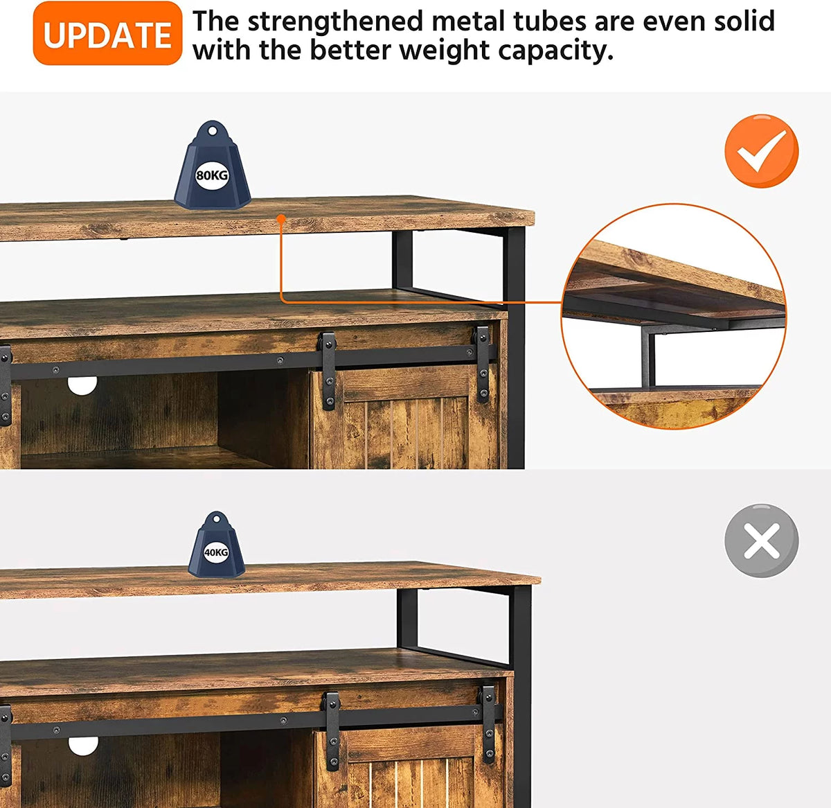 Farmhouse Cabinet with Sliding Barn Doors and Adjustable Shelves P989474