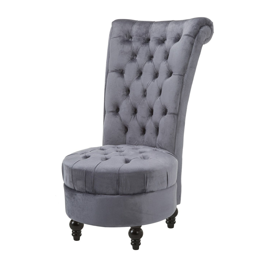 Gray Tufted Velvet Accent Chair K546
