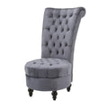 Gray Tufted Velvet Accent Chair K546