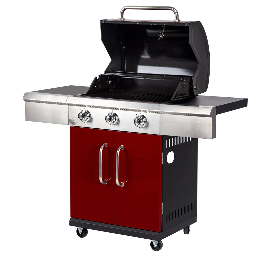 3 Burner Red Propane Gas Grill H423620
