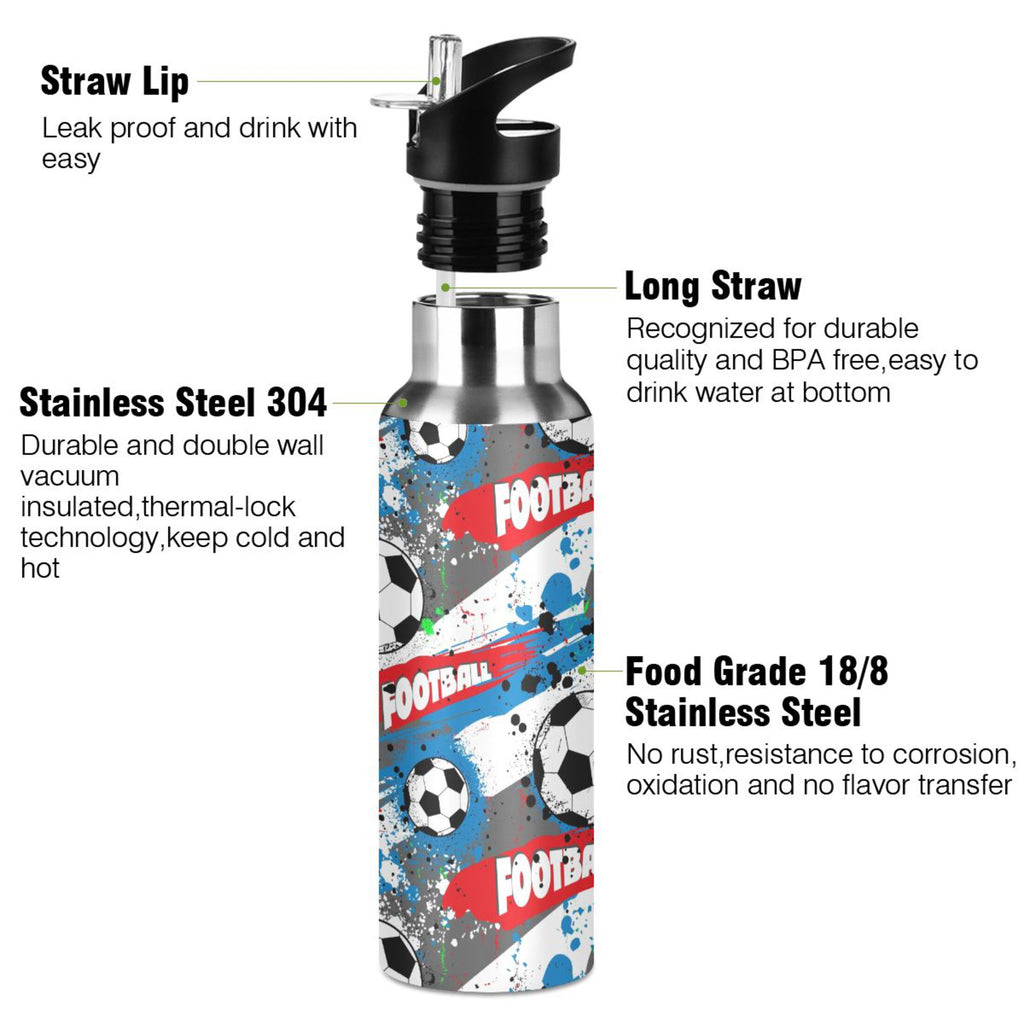 20 oz Insulated Stainless Steel Water Bottle with Straw Lid K3199