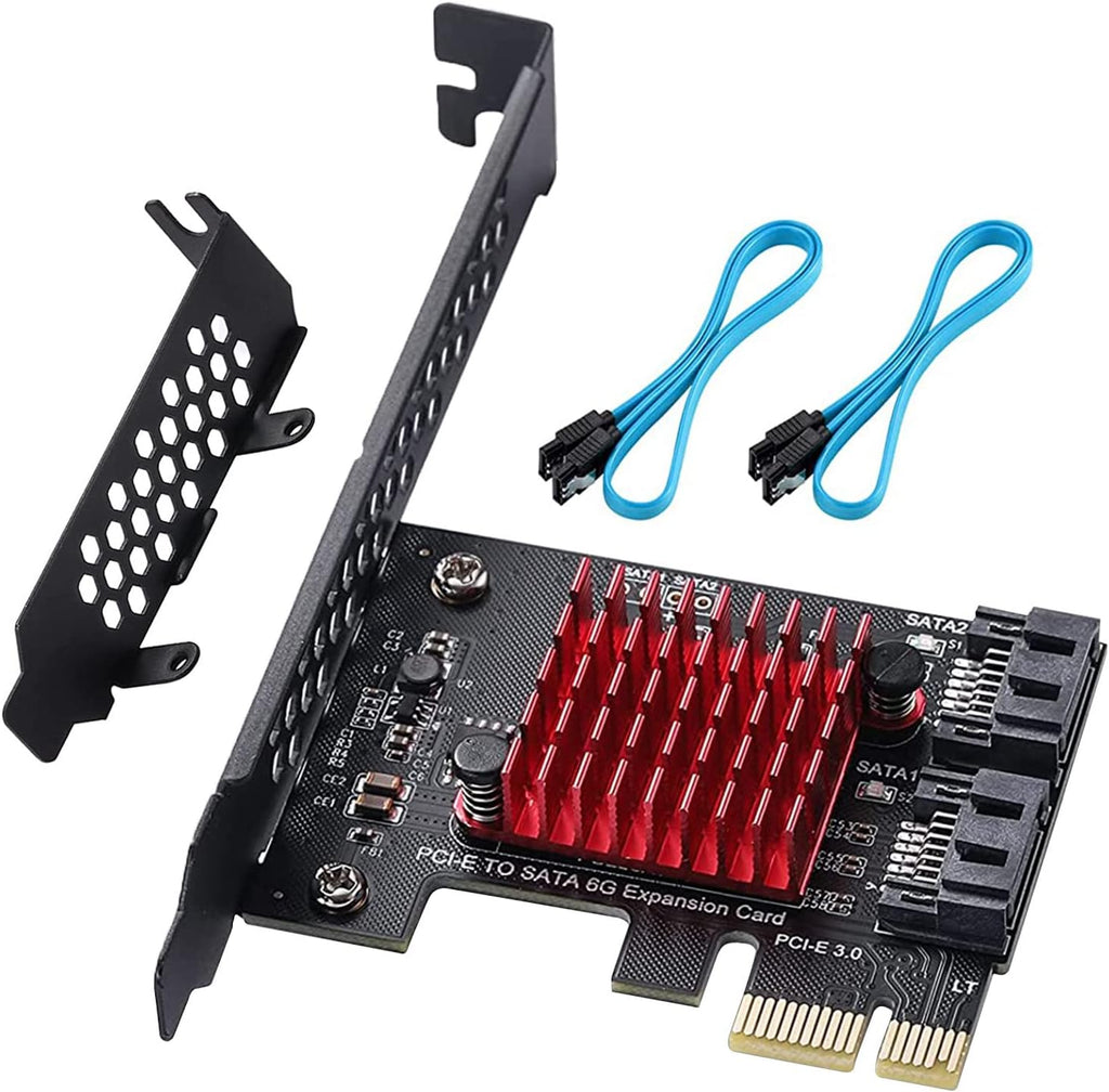 4X PCIE to SATA 3.0 6 Gbps Controller with 8 SATA Cables D4033