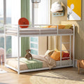 Black Full over Full Metal Bunk Bed with Ladder and Guardrails M2215