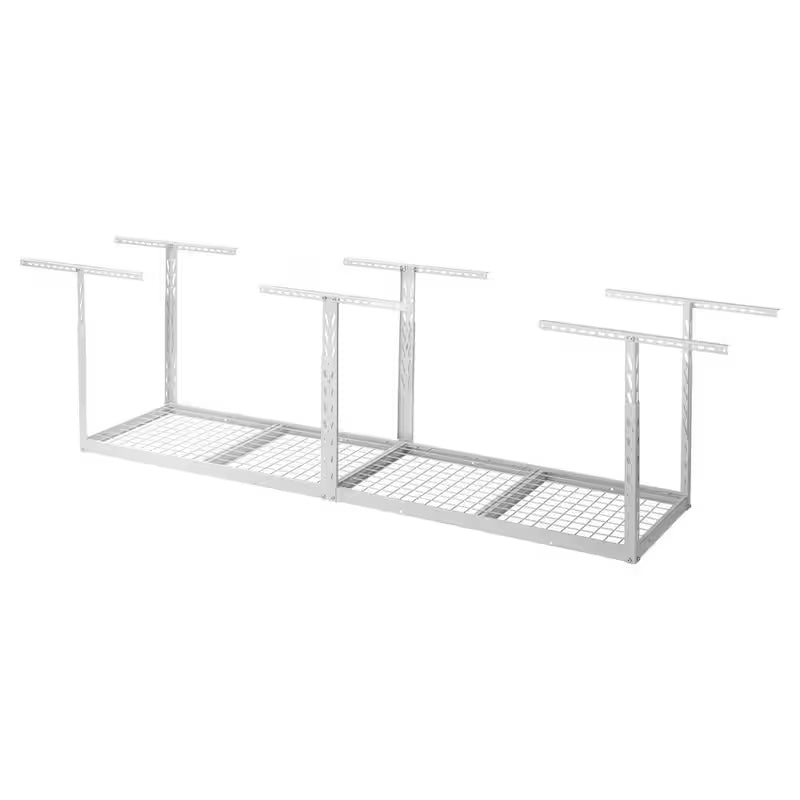 Hammered White Adjustable Height Overhead Garage Storage Rack R2512