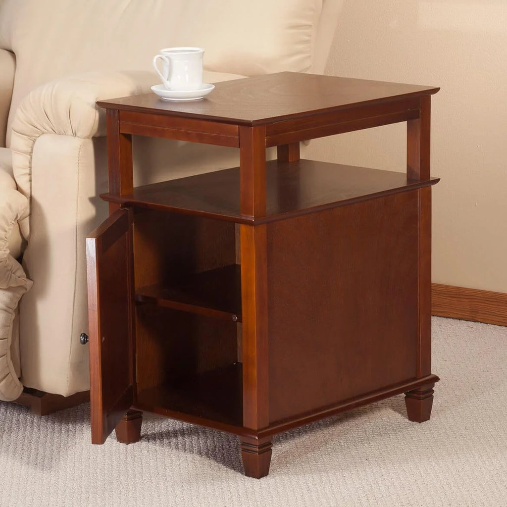 Mahogany Recliner Table with Slide-Out Shelf K440533