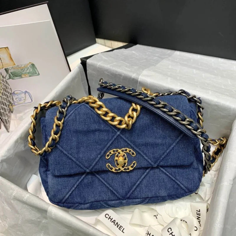 Denim Flap Bag L662