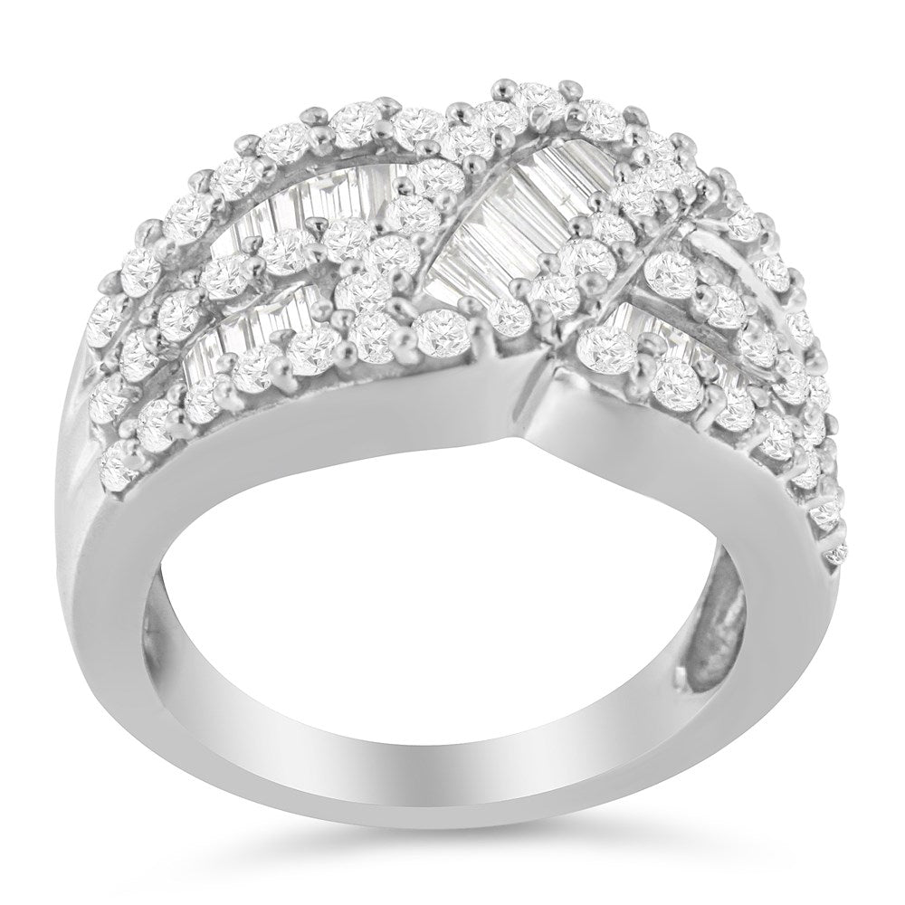 10K White Gold Diamond Knot Band N4465