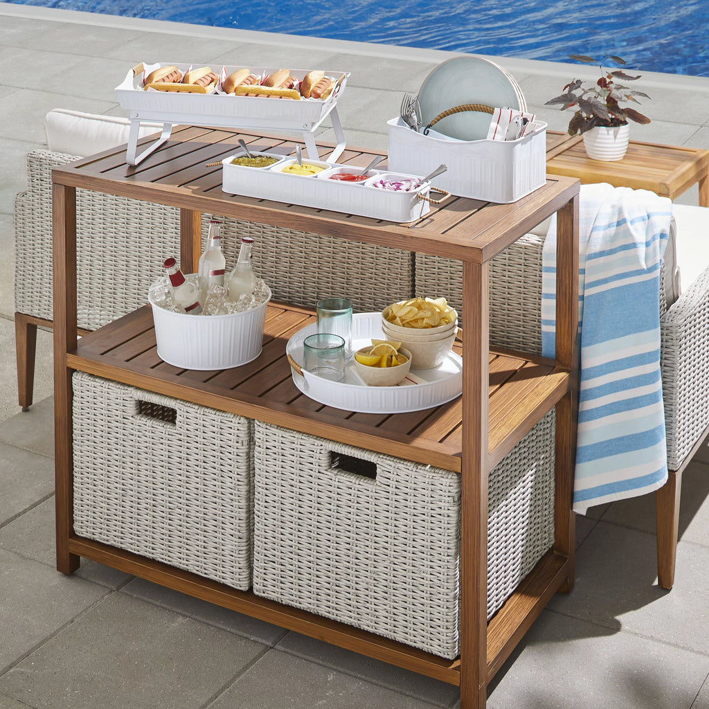 Gray Steel Outdoor Console Table H64701