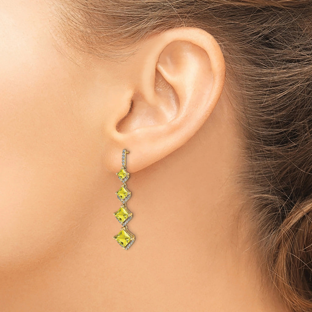 14 Karat Yellow Gold Lab Grown Diamond Drop Post Earrings P323957