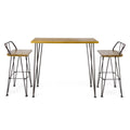 Acacia Wood Bar Set with Iron Frame L519765