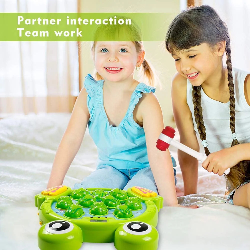 Whack A Frog Interactive Early Development Toy, 2 Hammers Included G526