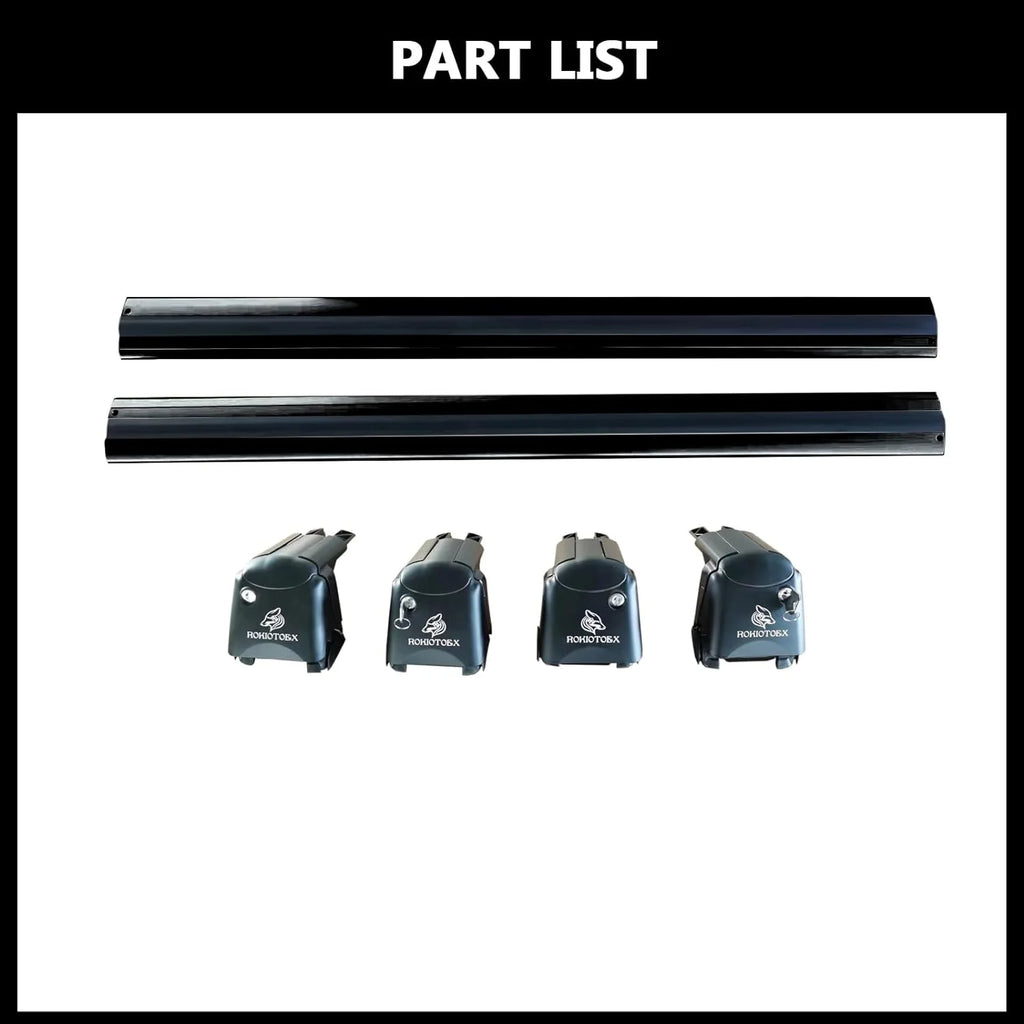 Black Lockable Roof Rack Crossbars Y261