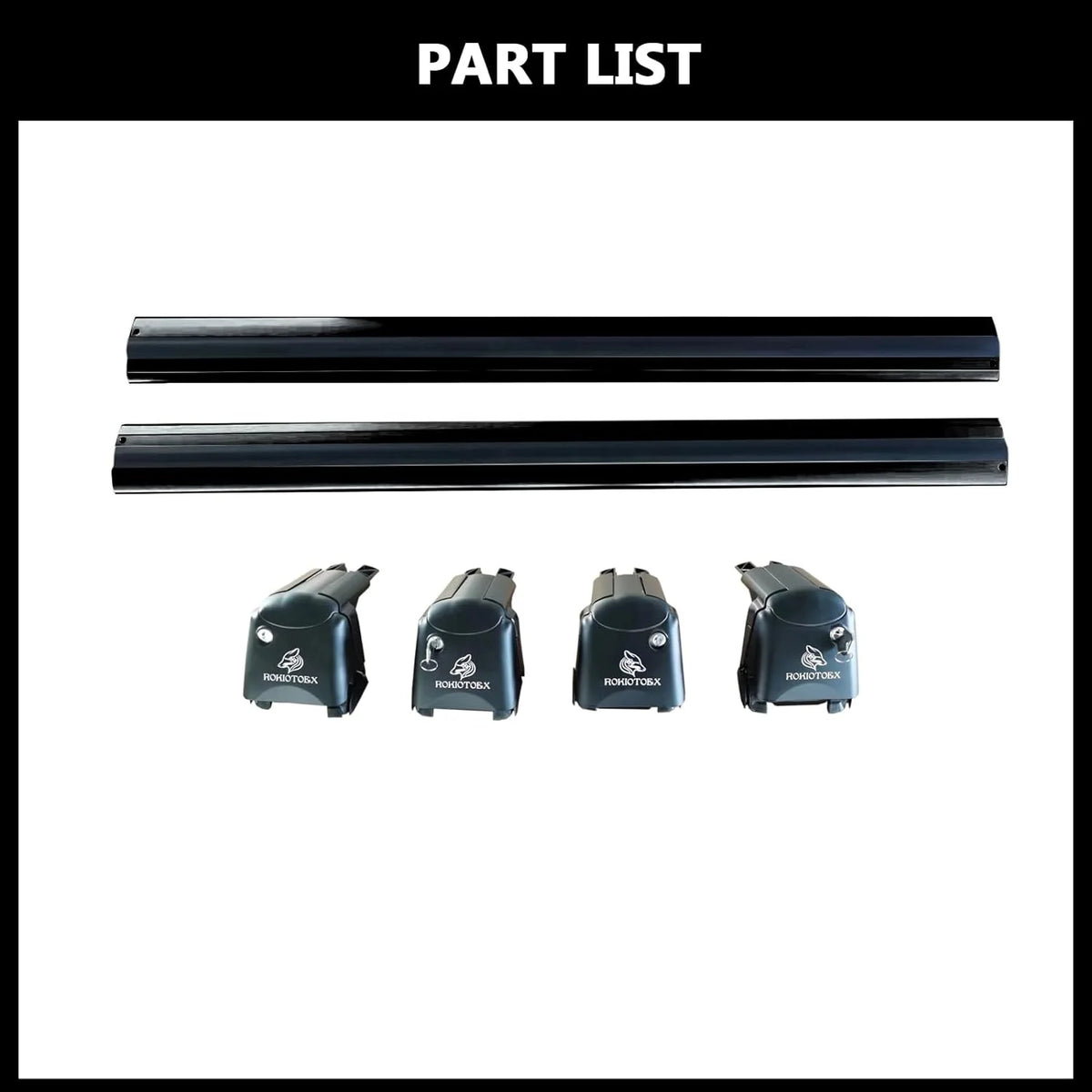 Black Lockable Roof Rack Crossbars Y261