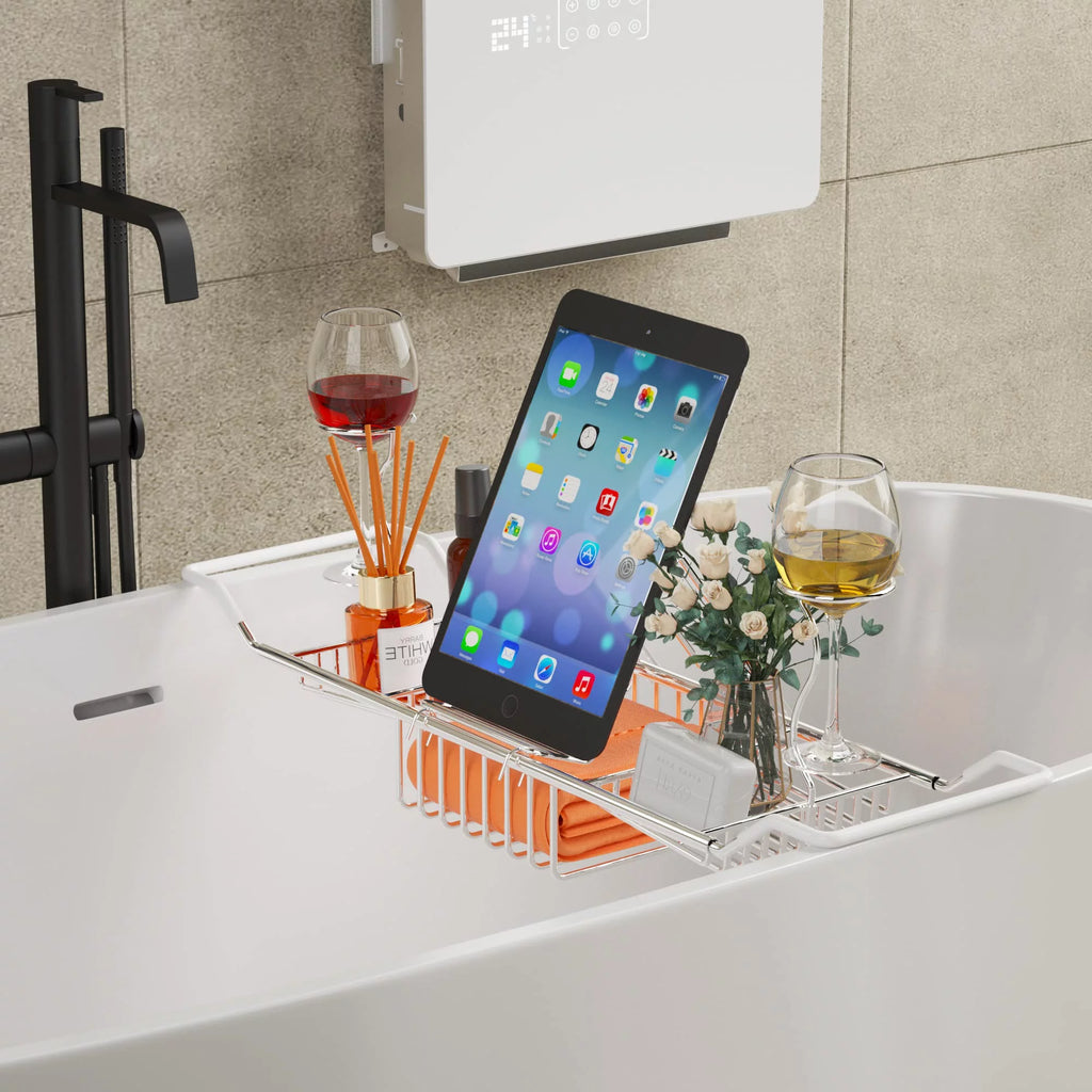 Stainless Steel Bathtub Caddy Tray with Extending Sides Z38205