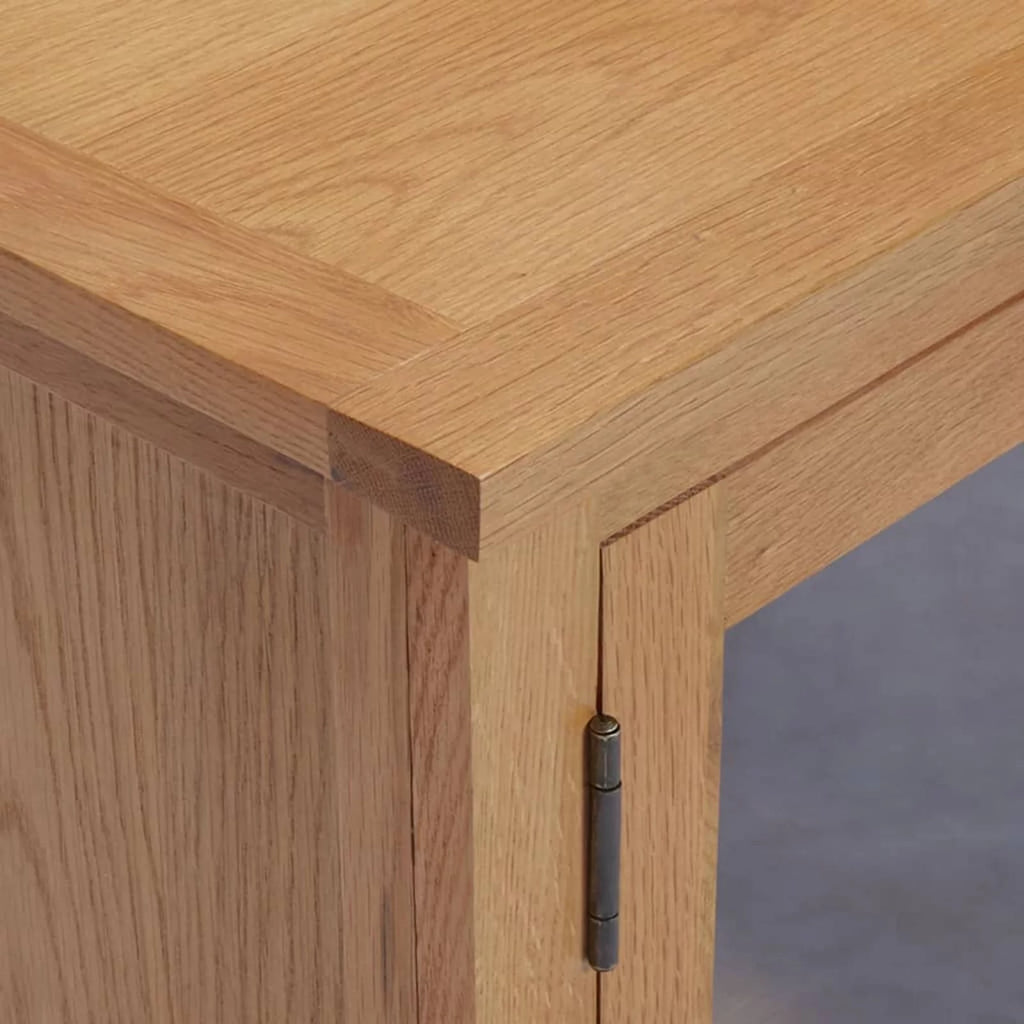 Oak Wood TV Cabinet with 2 Glass Doors T14880