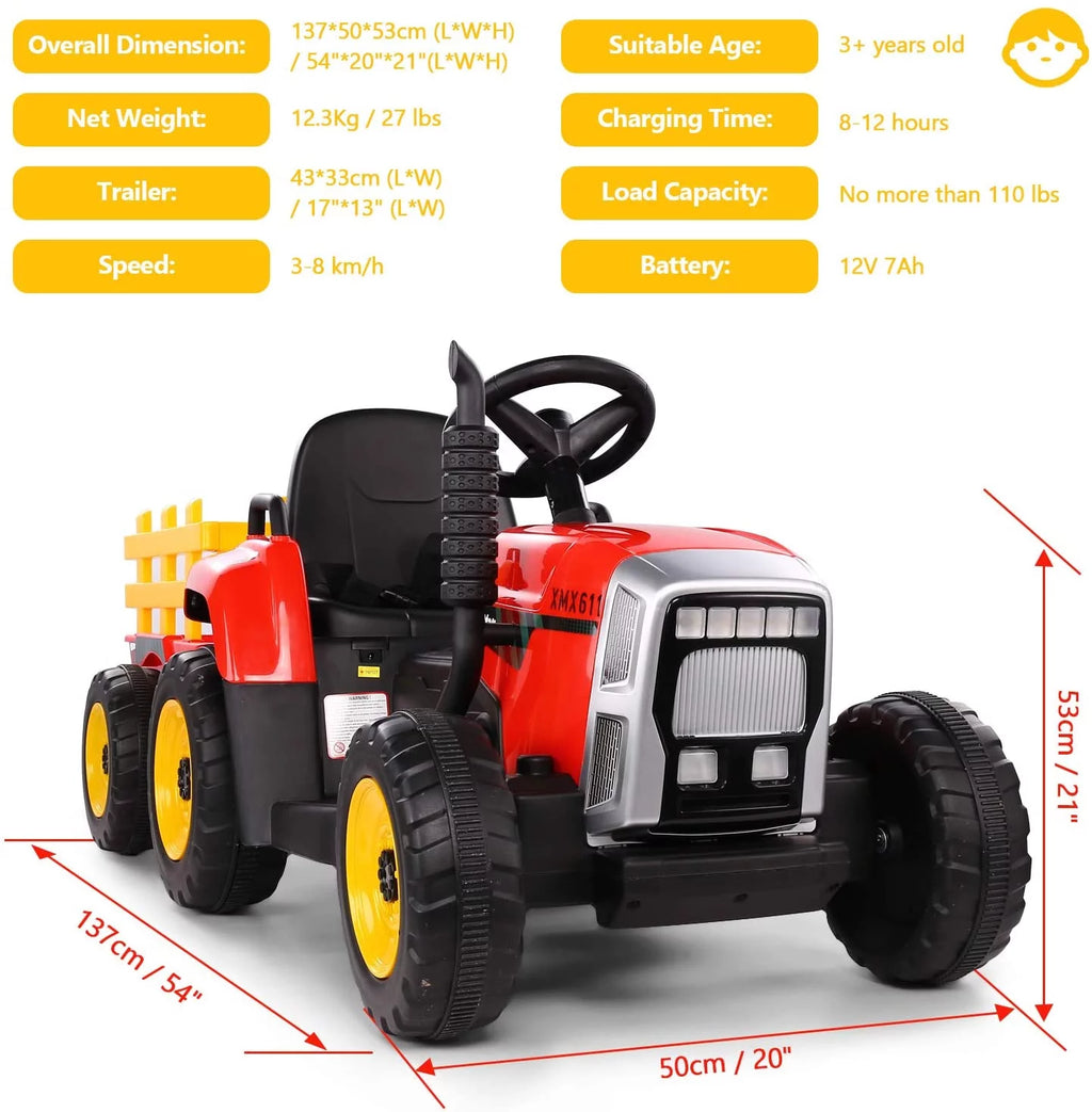 12V 7Ah Kids Electric Tractor with Remote Control L940