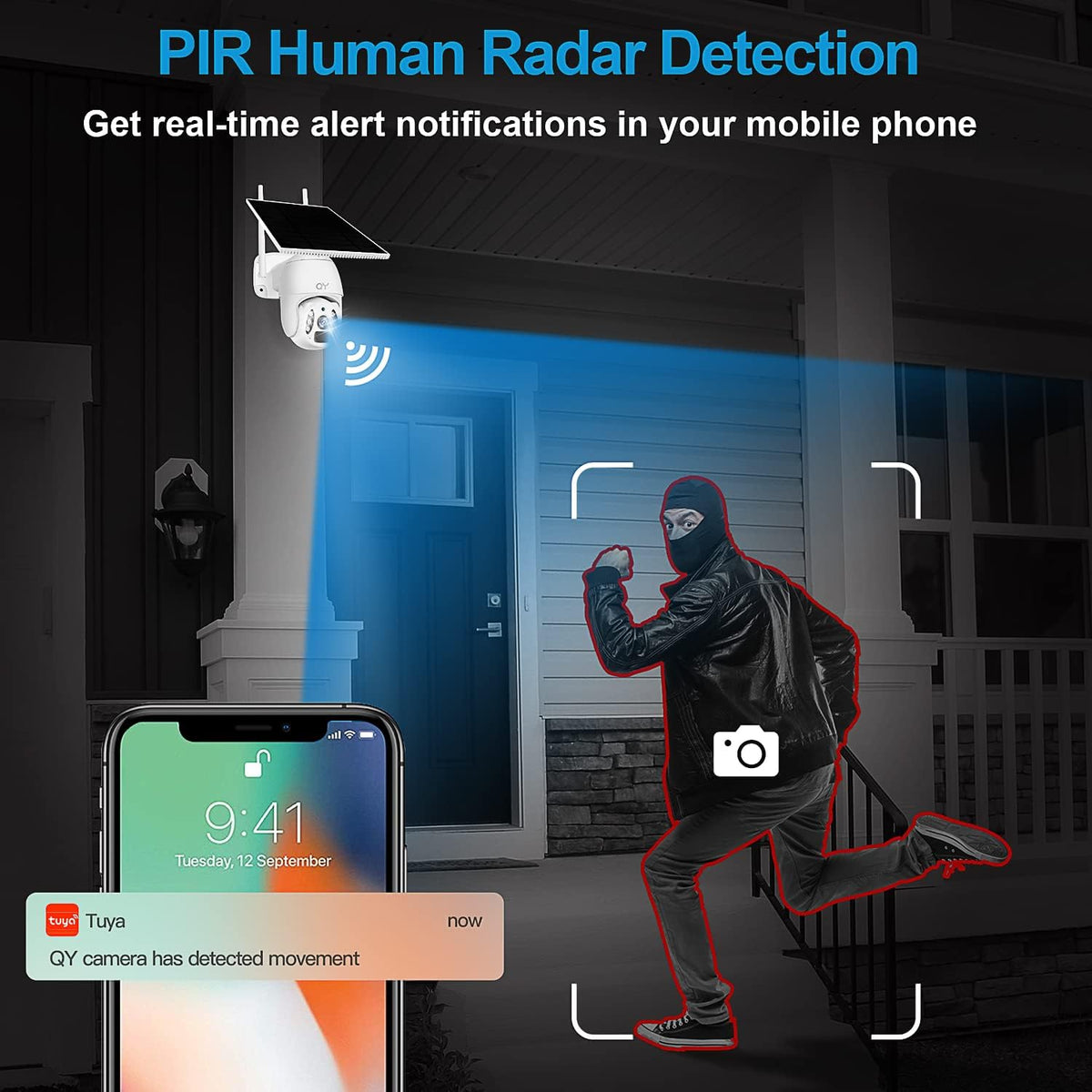 3 MP Wireless Pan & Tilt Security Camera with Motion Detection, 2-Way Audio, Color Night Vision, IP67 Waterproof K4927