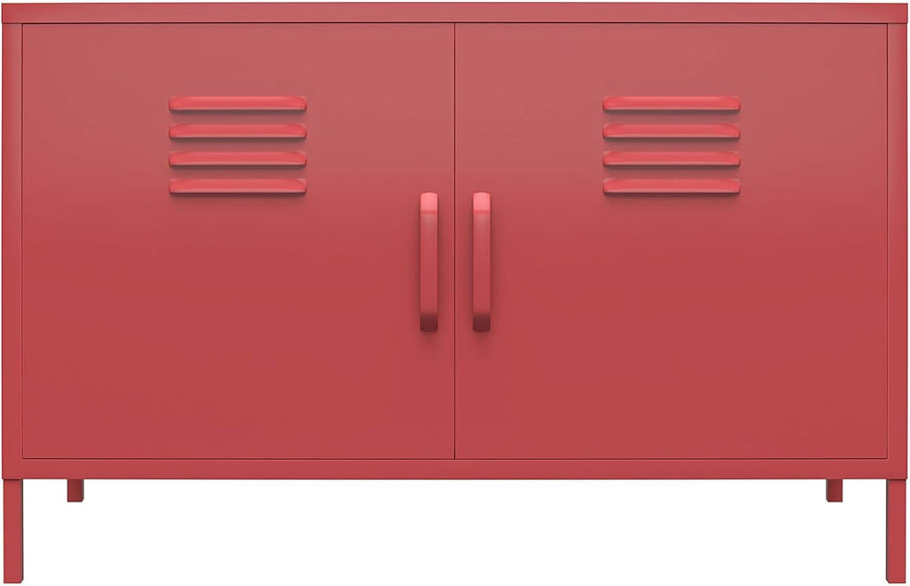 Black 2 Door Metal Locker Accent Cabinet L911