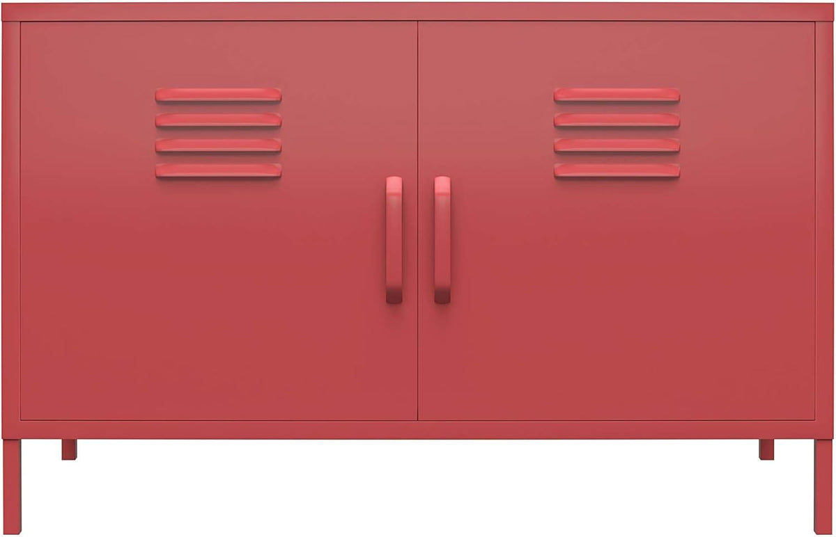 Black 2 Door Metal Locker Accent Cabinet L911
