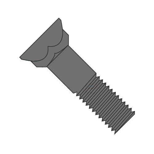 5/8-11 x 3 1/2 Plow Bolts, Grade 8, Plain, #3 Head, 50 pcs E95257