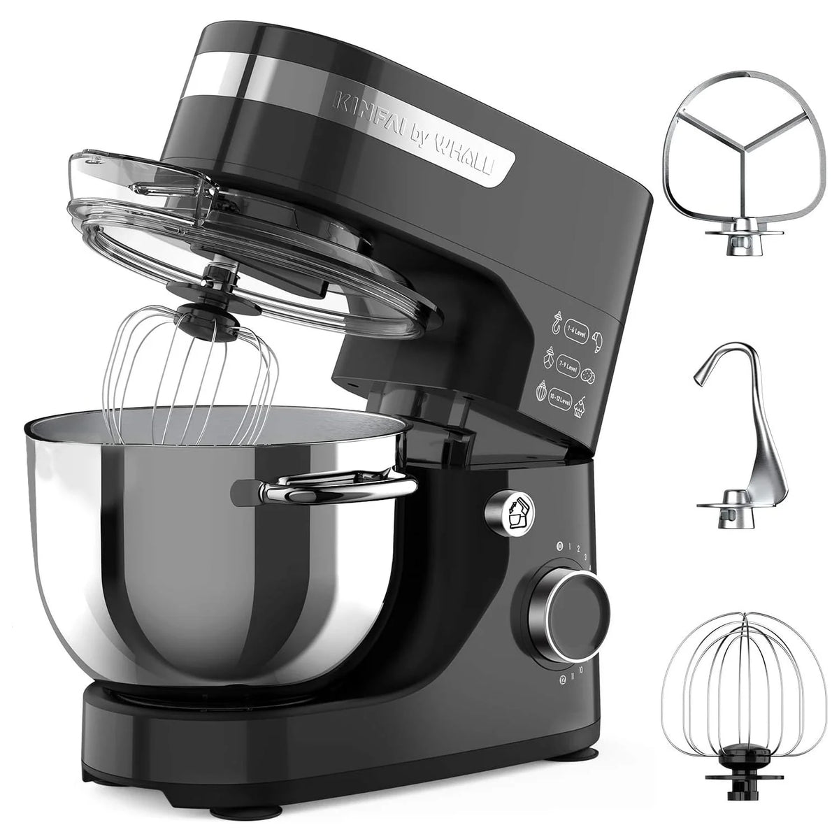 5.5Qt 12-Speed Tilt-Head Electric Stand Mixer with Stainless Steel Bowl I866