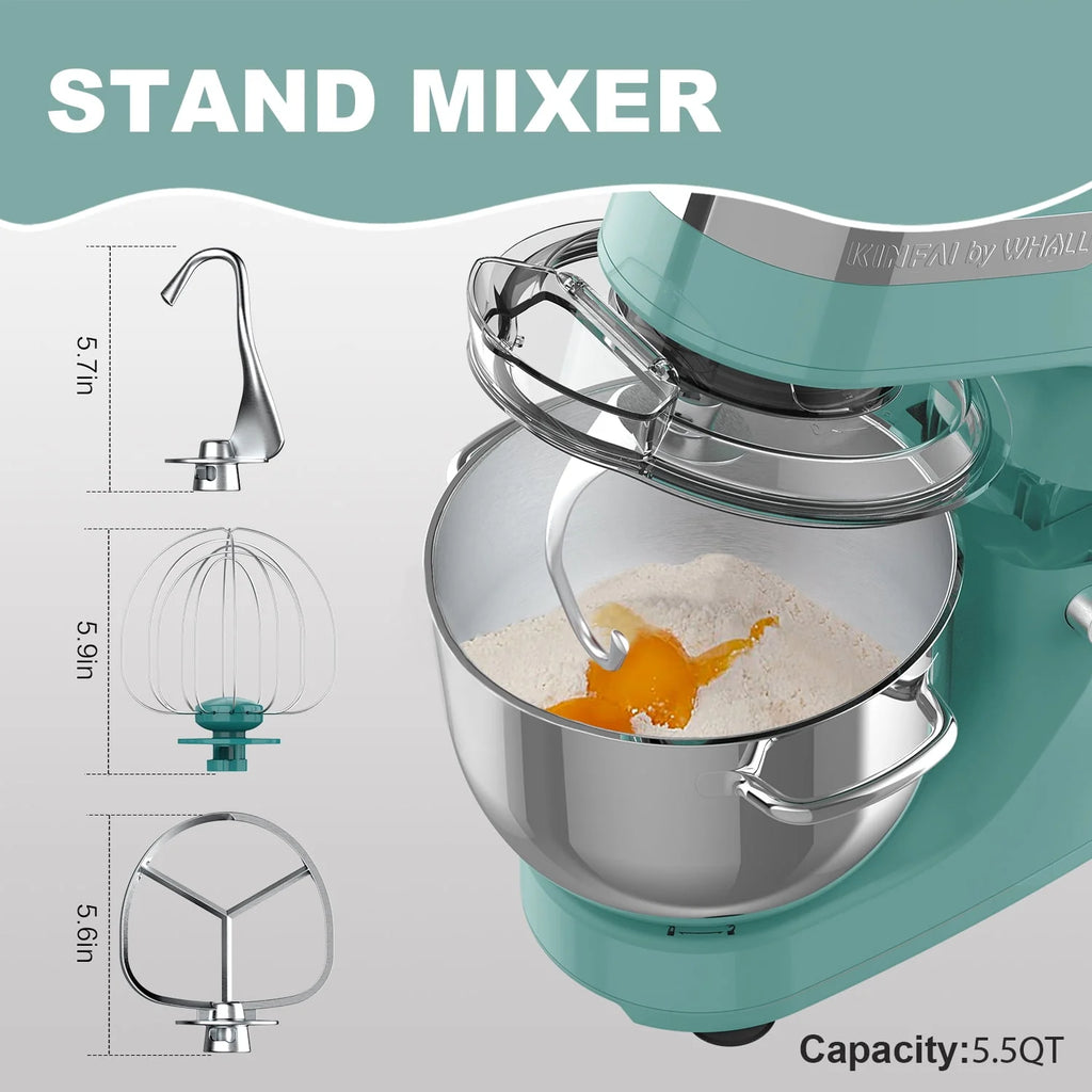 5.5Qt 12-Speed Tilt-Head Electric Stand Mixer with Stainless Steel Bowl I866