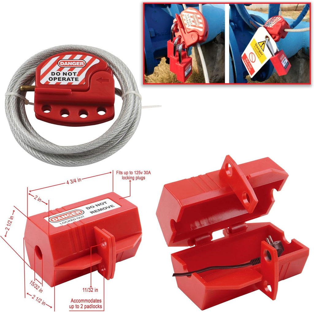 Lockout Tagout Kit with Safety Padlocks, Circuit Breaker Lockout, Plug Loto, Cable Loto, Loto Tags, Gate Valve Loto Y8628