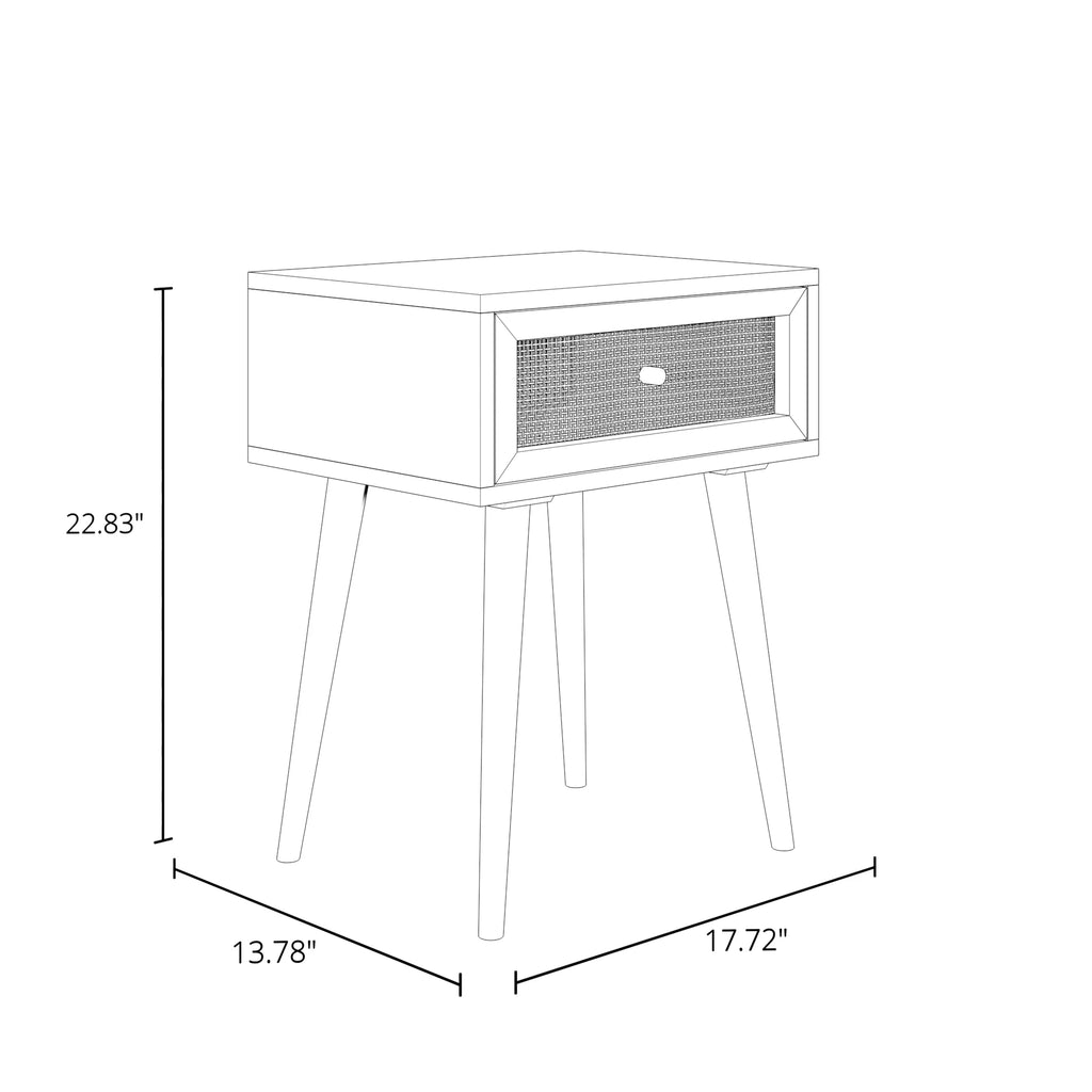 White 1-Drawer Nightstand V123