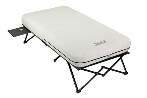 Queen-Size Folding Air Mattress with Steel Frame & Side Table P48541