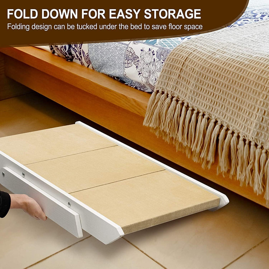Wooden Foldable 3-Step Dog Stairs for High Beds and Cars O77611