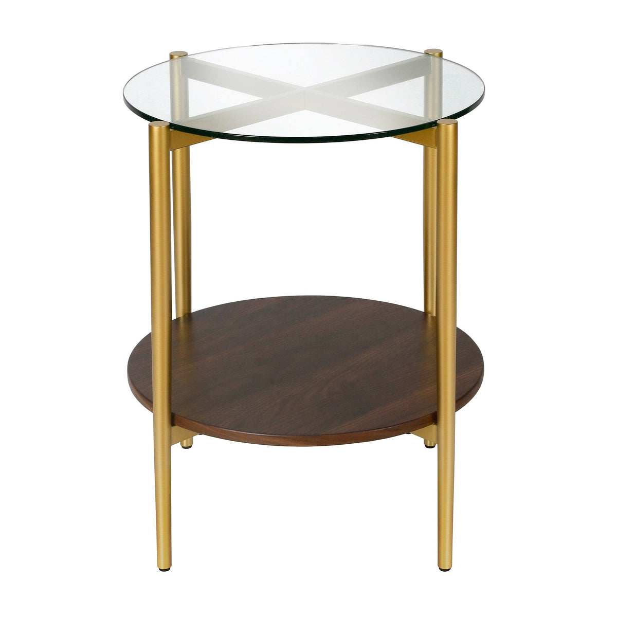 Blackened Bronze Side Table with Faux Marble Shelf J12919