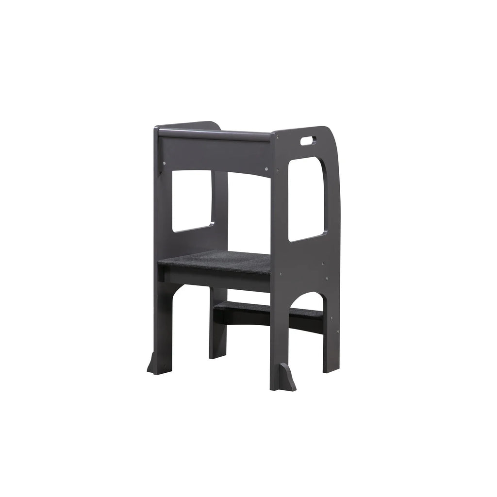 Gray Kids Wooden Step Stool with Non-Slip Mat G9625