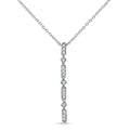 14K White Gold Diamond Drop Bar Pendant Necklace 18" H121271